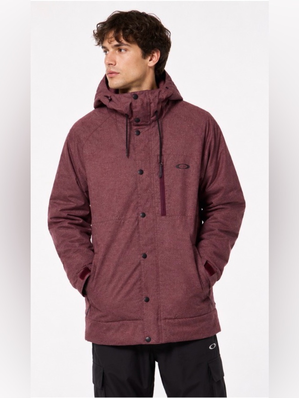 Oakley Men's Hooded Ski Jacket in Mauve
Size XL